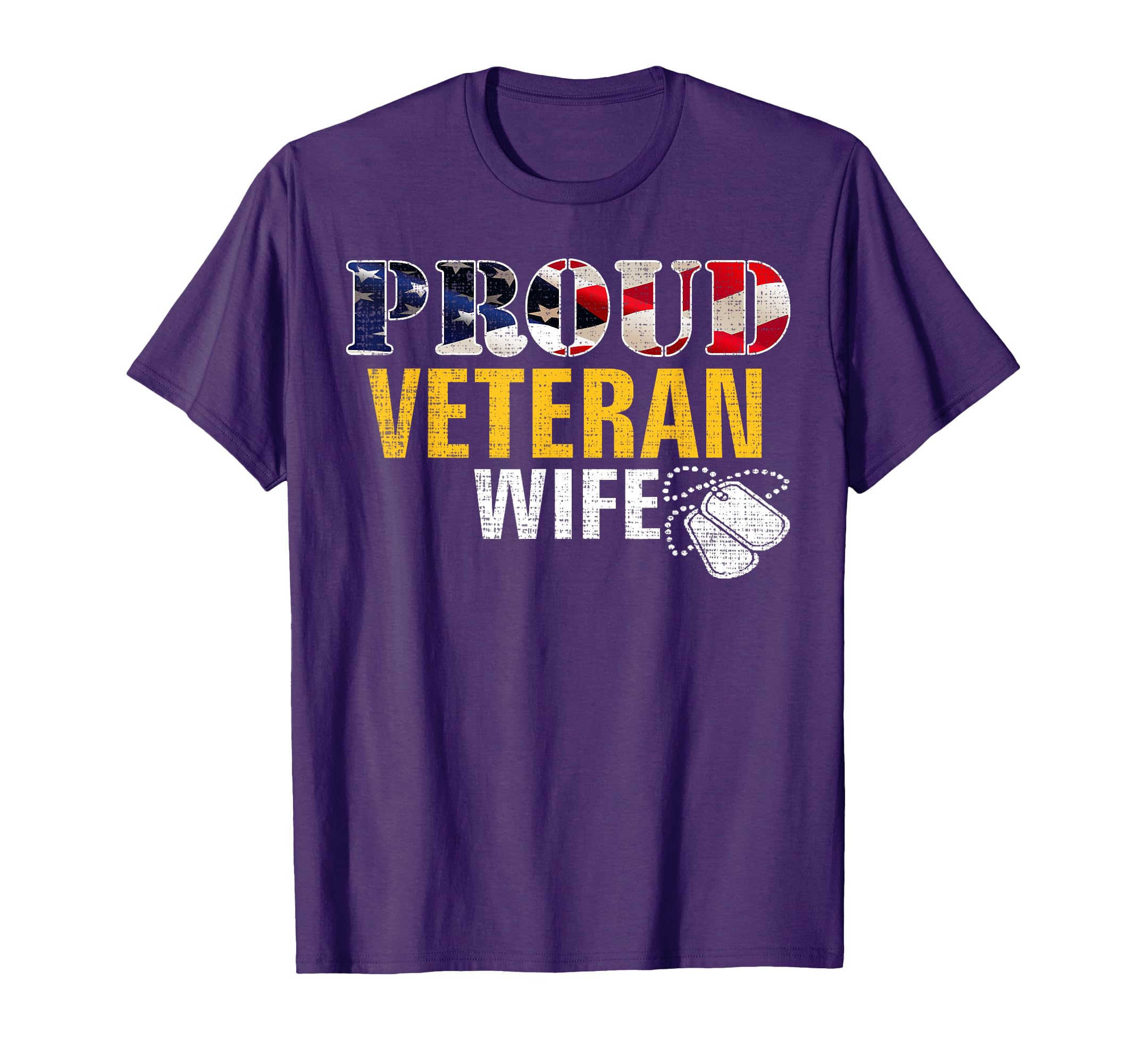 Proud Veteran Wife American Flag T-Shirt - Unique Graphic Men Women - T-Shirt, Sweatshirt, Hoodie