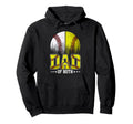 Dad Both Baseball Softball Fathers Day Hoodie - Minimalist Print Men Women - T-Shirt, Sweatshirt, Hoodie