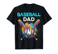 Baseball Dad Ice Cream Drip Crossed Bats T-Shirt - Custom Art Print Unisex - T-Shirt, Sweatshirt, Hoodie