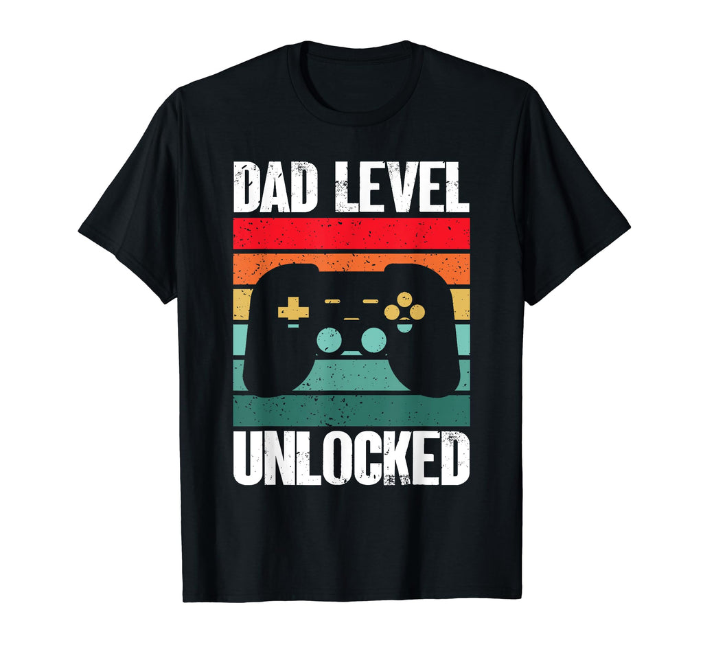 Funny Gamer Dad Fathers Day Dad Level T-Shirt - Trendy Graphic for Adults - T-Shirt, Sweatshirt, Hoodie