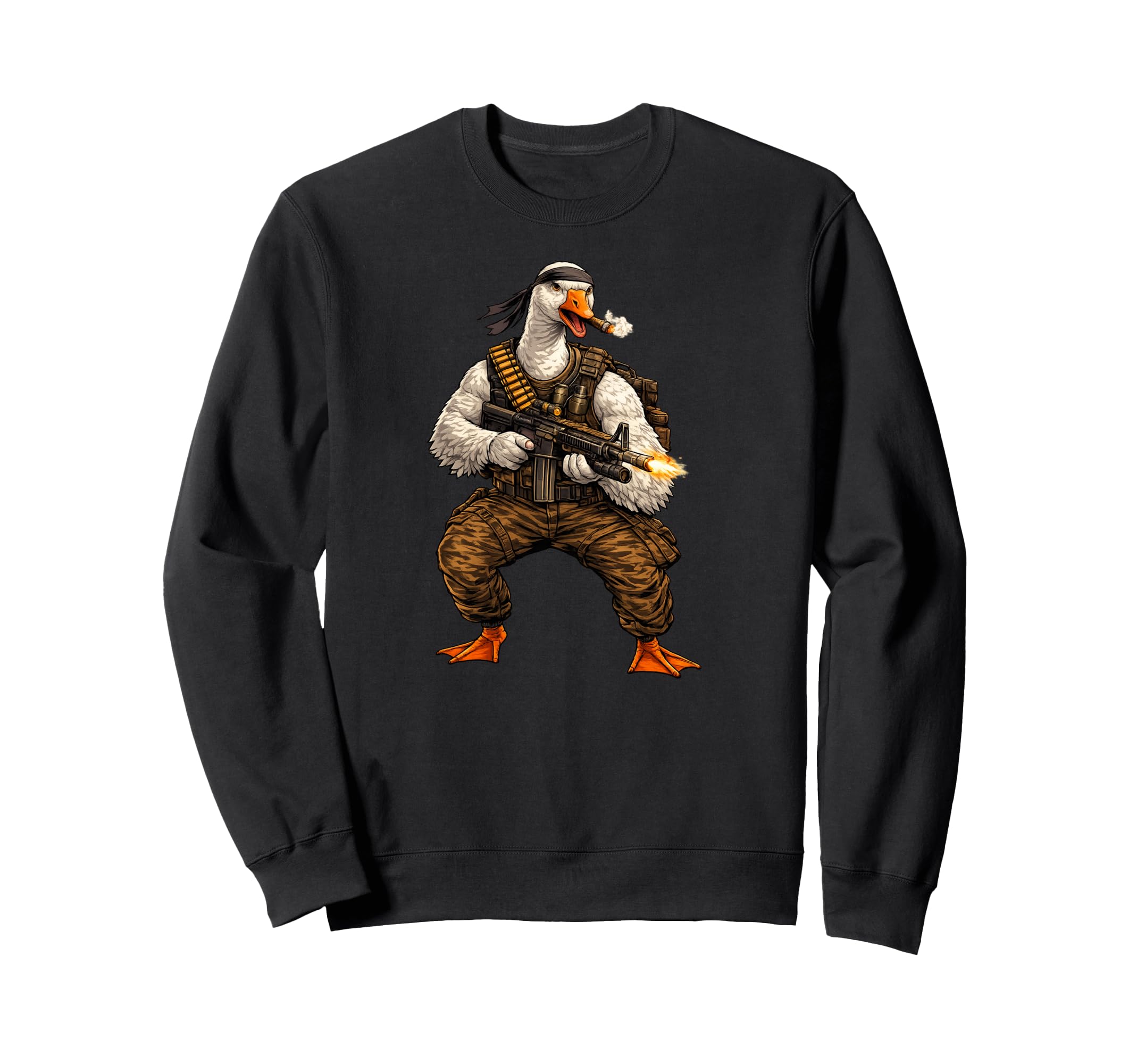 Funny Battle Goose Tactical Combat Sweatshirt - Aesthetic Graphic Unisex - T-Shirt, Sweatshirt, Hoodie