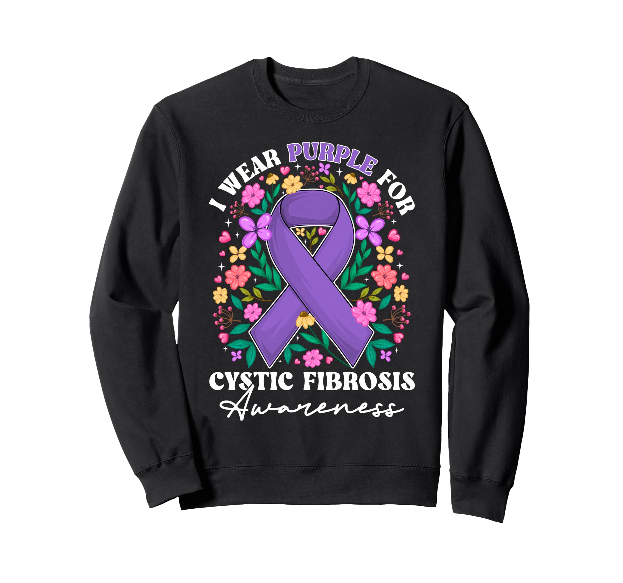 I Wear Purple Cystic Fibrosis Sweatshirt - Aesthetic Graphic Unisex - T-Shirt, Sweatshirt, Hoodie