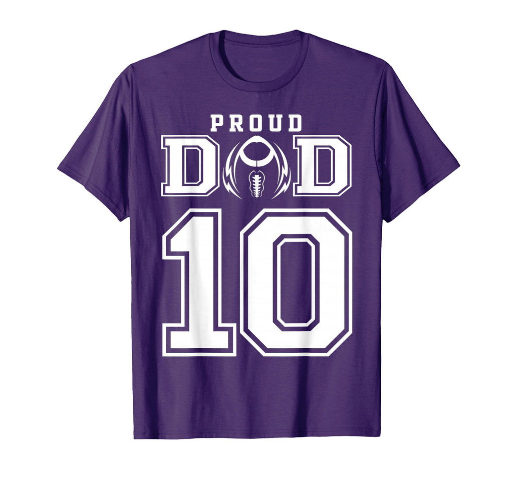 Custom Proud Football Dad Number 10 T-Shirt - Trendy Graphic for Adults - T-Shirt, Sweatshirt, Hoodie