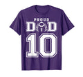 Custom Proud Football Dad Number 10 T-Shirt - Trendy Graphic for Adults - T-Shirt, Sweatshirt, Hoodie
