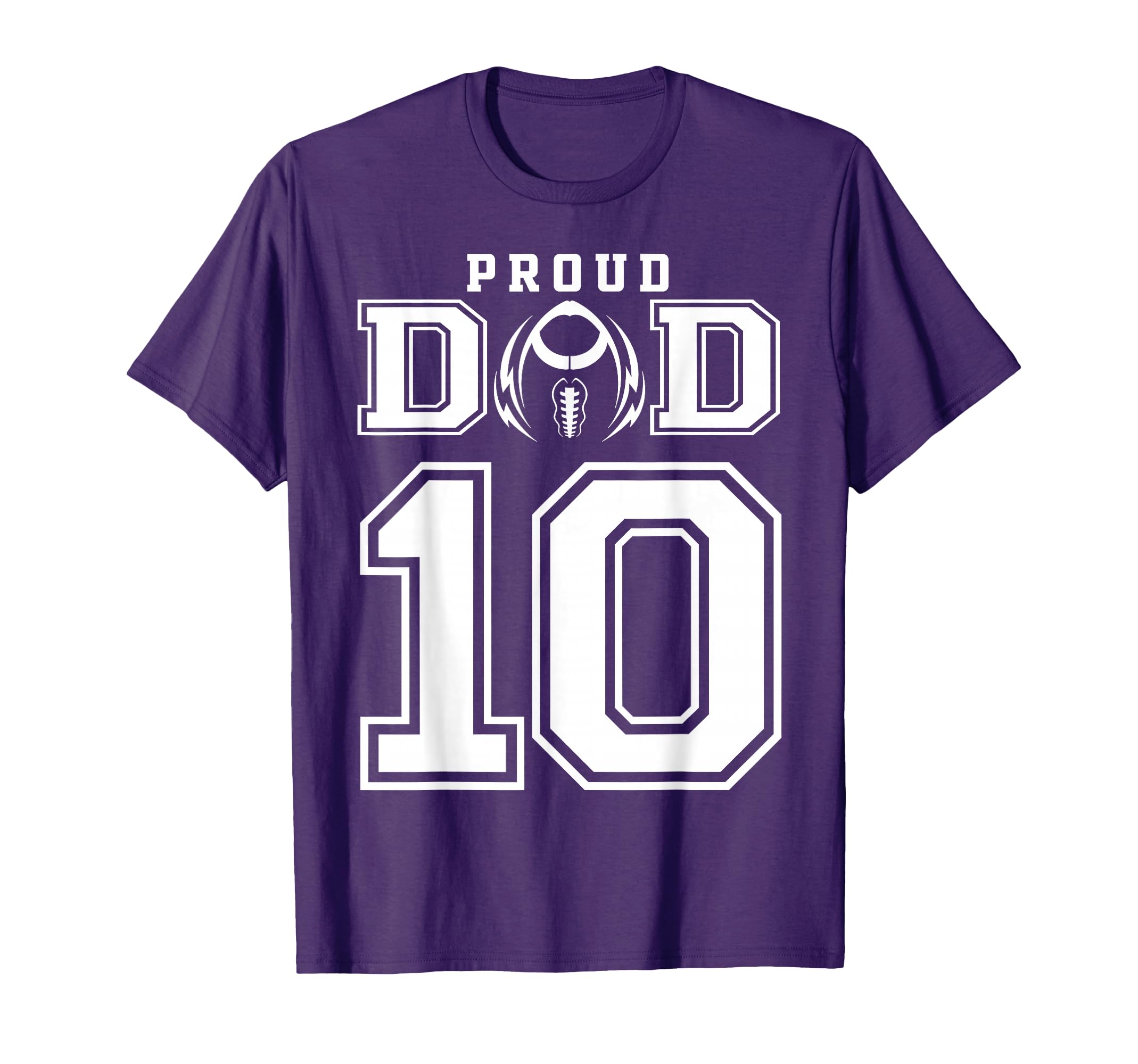 Custom Proud Football Dad Number 10 T-Shirt - Trendy Graphic for Adults - T-Shirt, Sweatshirt, Hoodie
