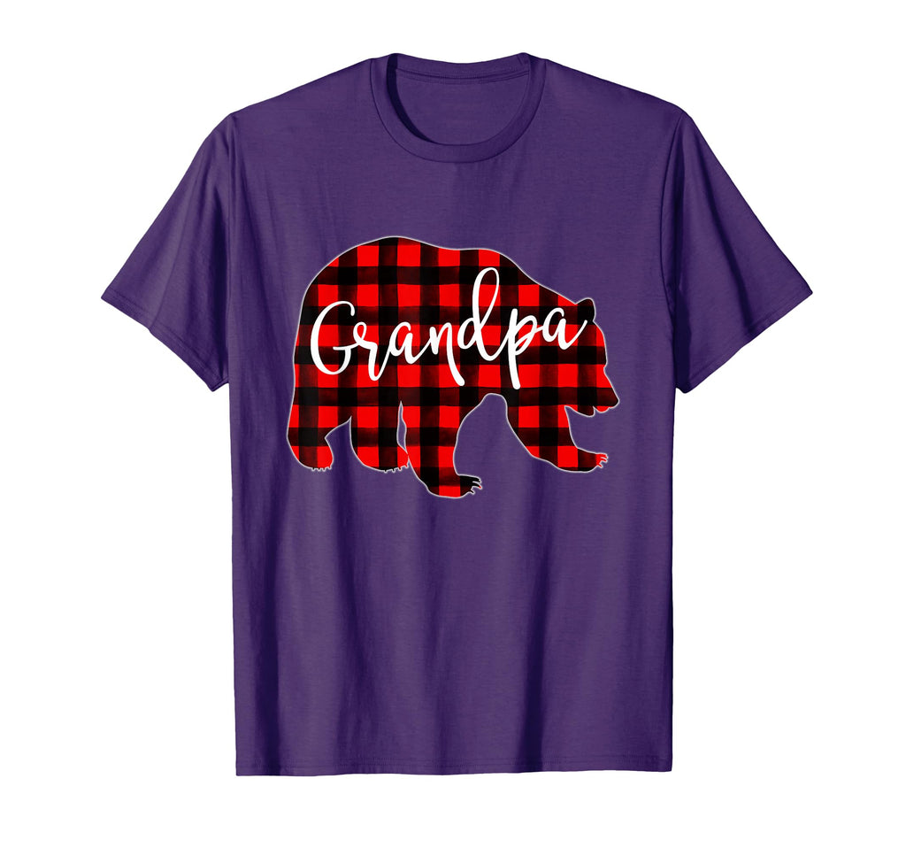 Red Plaid Grandpa Bear Matching Family Eve T-Shirt - Trendy Graphic Unisex - T-Shirt, Sweatshirt, Hoodie