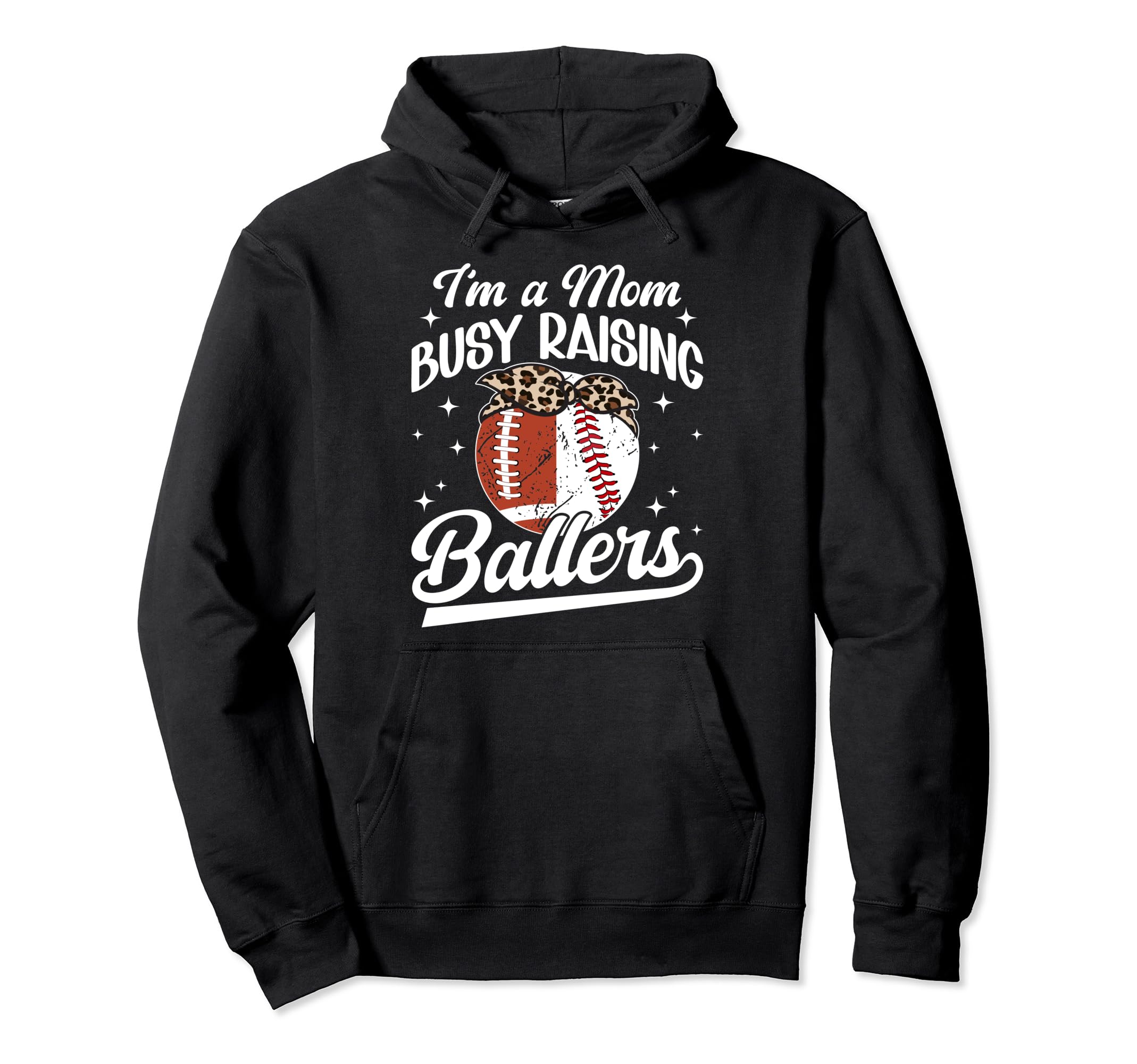 Im Mom Busy Raising Ballers Baseball Hoodie - Aesthetic Graphic for Adults - T-Shirt, Sweatshirt, Hoodie