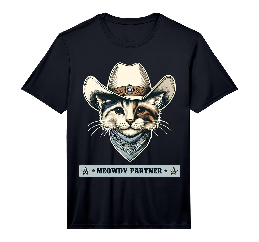 Meowdy Partner Cat Cowboy Hat Howdy T-Shirt - Streetwear Style for Adults - T-Shirt, Sweatshirt, Hoodie