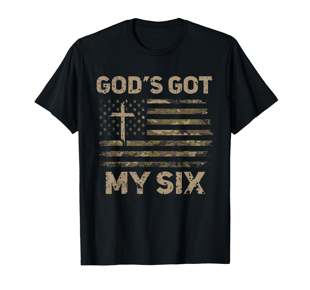 Gods Got My Six Christian Military T-Shirt - Minimalist Print Men Women - T-Shirt, Sweatshirt, Hoodie