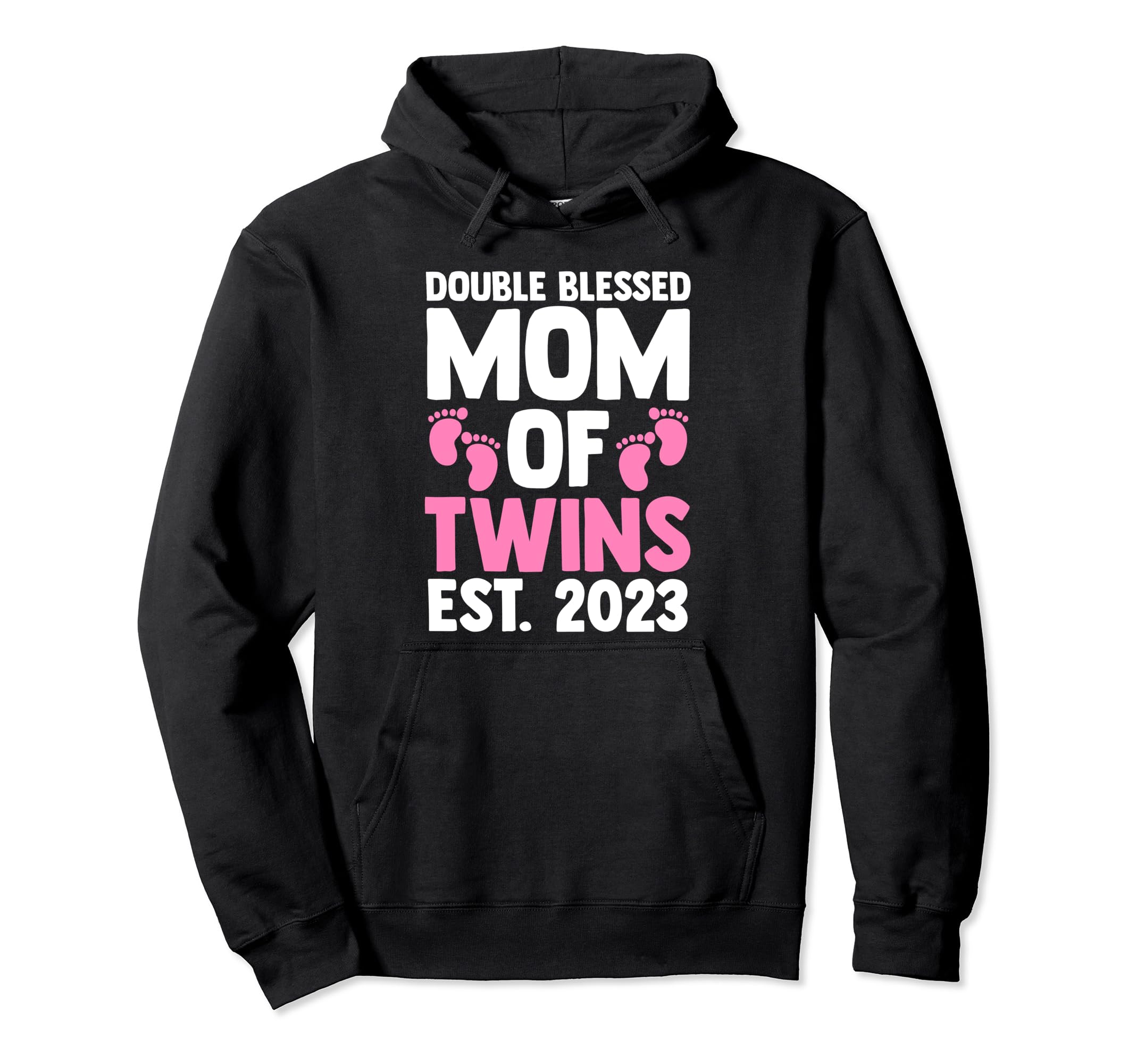 Double Blessed Mom Twins Est 2023 Mom Hoodie - Custom Art Print Unisex - T-Shirt, Sweatshirt, Hoodie