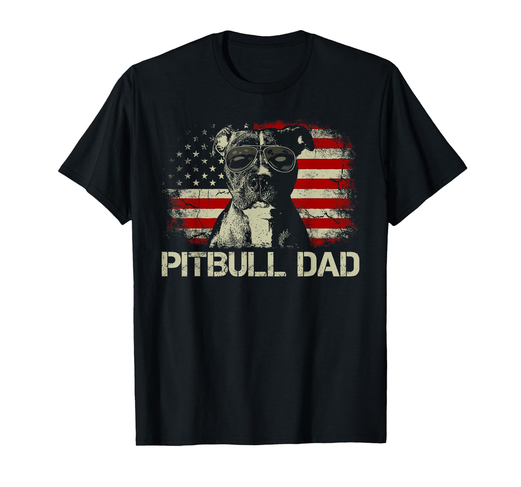 Best Pitbull Dad Ever Us Flag Fathers Day T-Shirt - Streetwear Style Unisex - T-Shirt, Sweatshirt, Hoodie