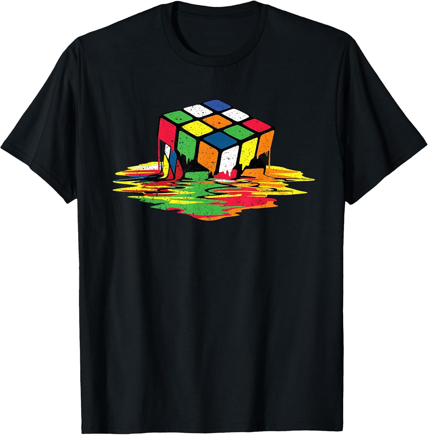 Melting Puzzle Cube Retro Speed Cubing 80's Vintage - Adult & Kids T-Shirts, Sweatshirts & Hoodies apparel design preview 1