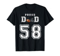 Custom Proud Football Dad Number 58 T-Shirt - Aesthetic Graphic for Adults - T-Shirt, Sweatshirt, Hoodie