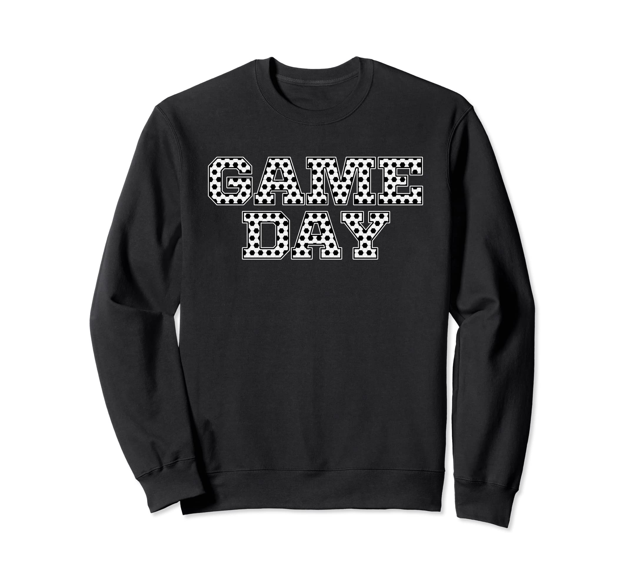 Game Day Soccer Pattern Black Sweatshirt - Fun Novelty Design Unisex - T-Shirt, Sweatshirt, Hoodie