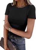 Women Short Sleeve Crewneck Ribbed Knit Slim Fitted - Adult & Kids T-Shirts, Sweatshirts & Hoodies apparel design preview 1