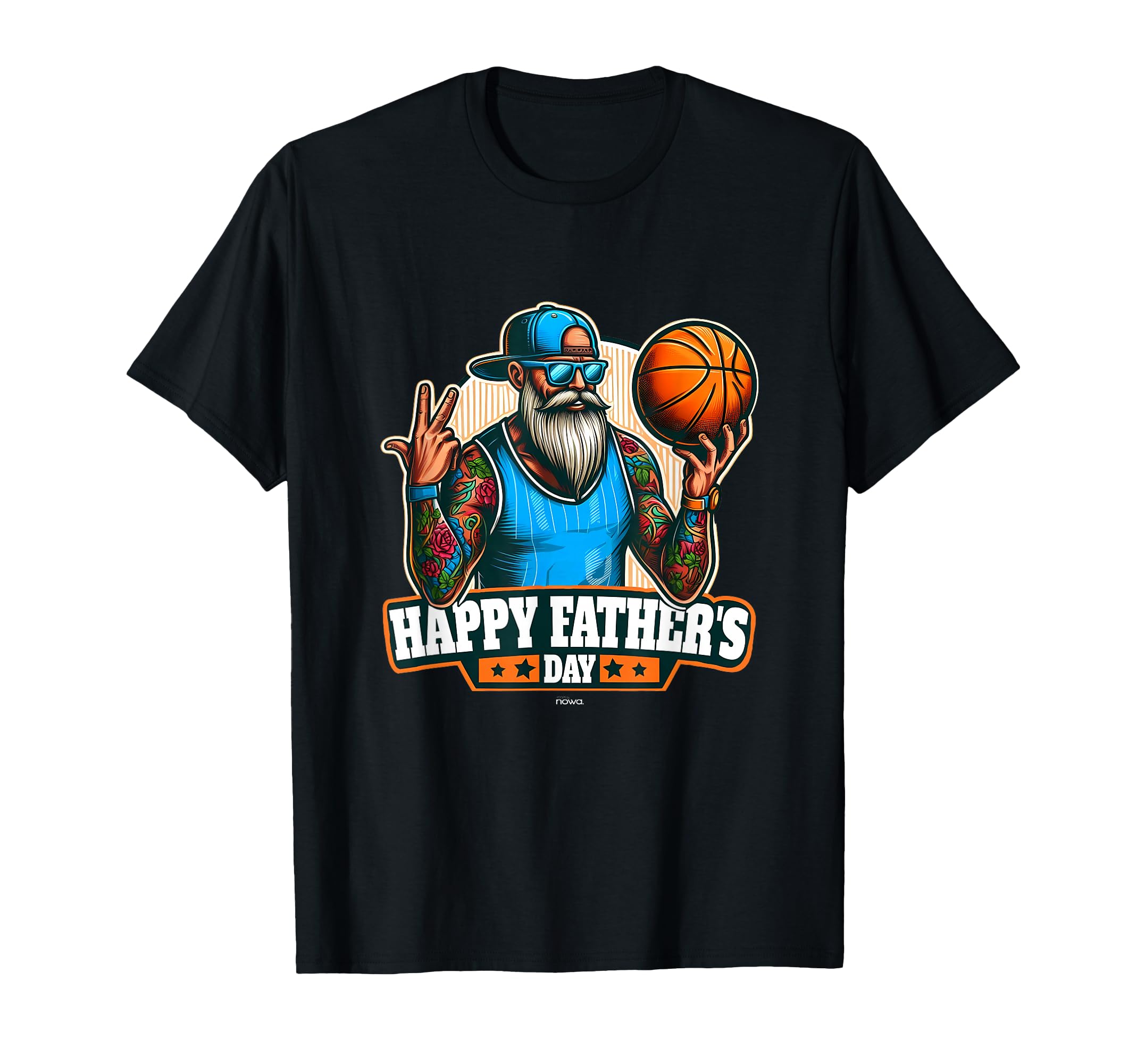 Mens Tattooed Basketball Dad Three T-Shirt - Custom Art Print Men Women - T-Shirt, Sweatshirt, Hoodie