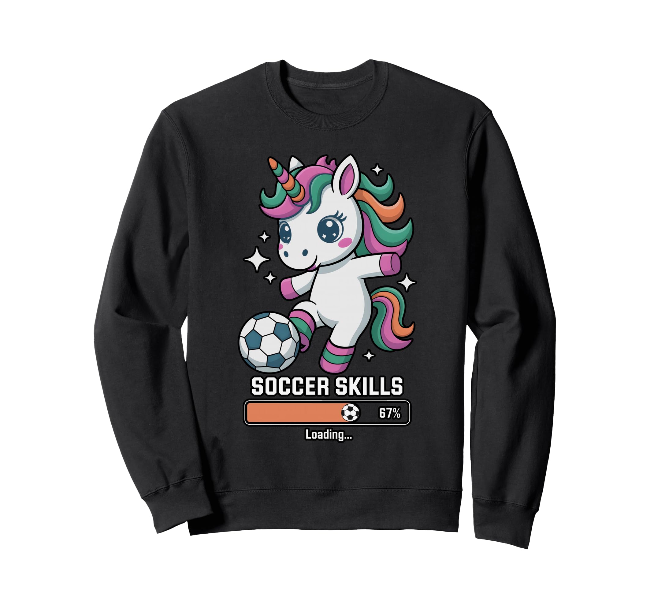 Funny Soccer Unicorn Skills Loading Sweatshirt - Fun Novelty Design Unisex - T-Shirt, Sweatshirt, Hoodie
