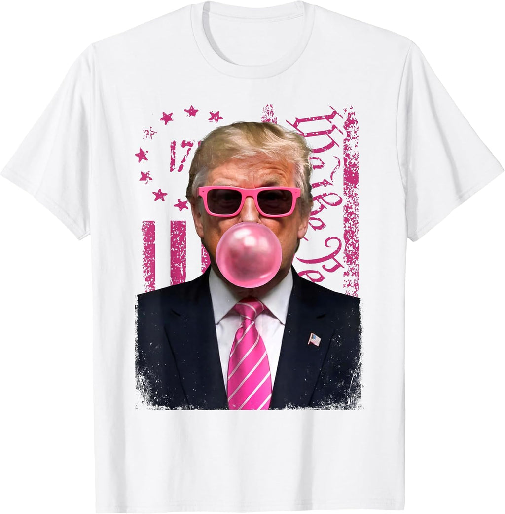 Donald Trump Pink Bubblegum Satire Pop Art with USA - Adult & Kids T-Shirts, Sweatshirts & Hoodies apparel design preview 1