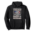 Us Flag Trucker Daddy Or Trucker Husband Hoodie - Graphic Print Men Women - T-Shirt, Sweatshirt, Hoodie