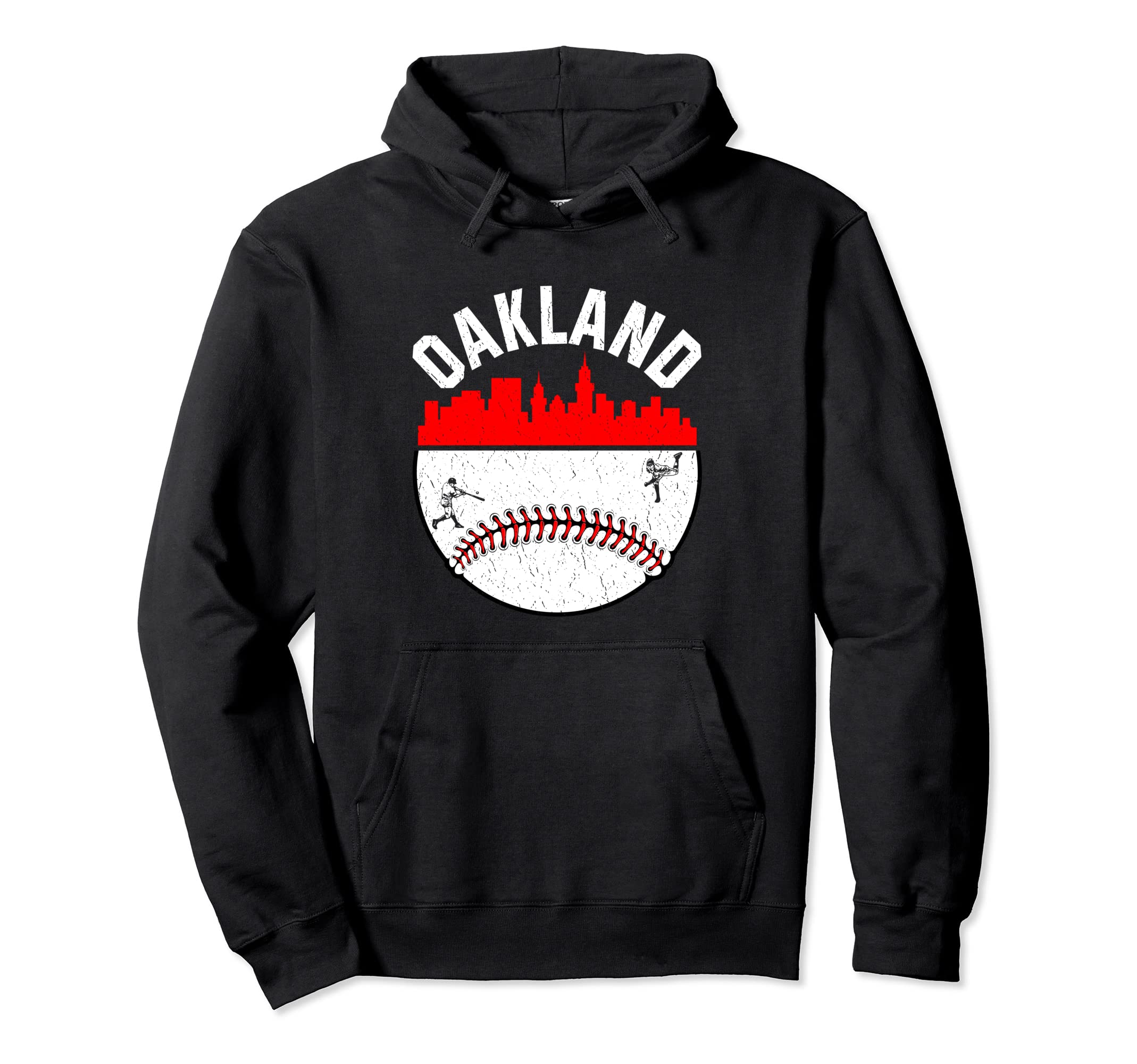 Oakland Cityscape Baseball Hoodie - Aesthetic Graphic for Adults - T-Shirt, Sweatshirt, Hoodie