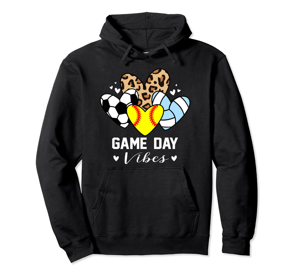 Game Day Vibes Funny Softball Hoodie - Unique Graphic for Adults - T-Shirt, Sweatshirt, Hoodie