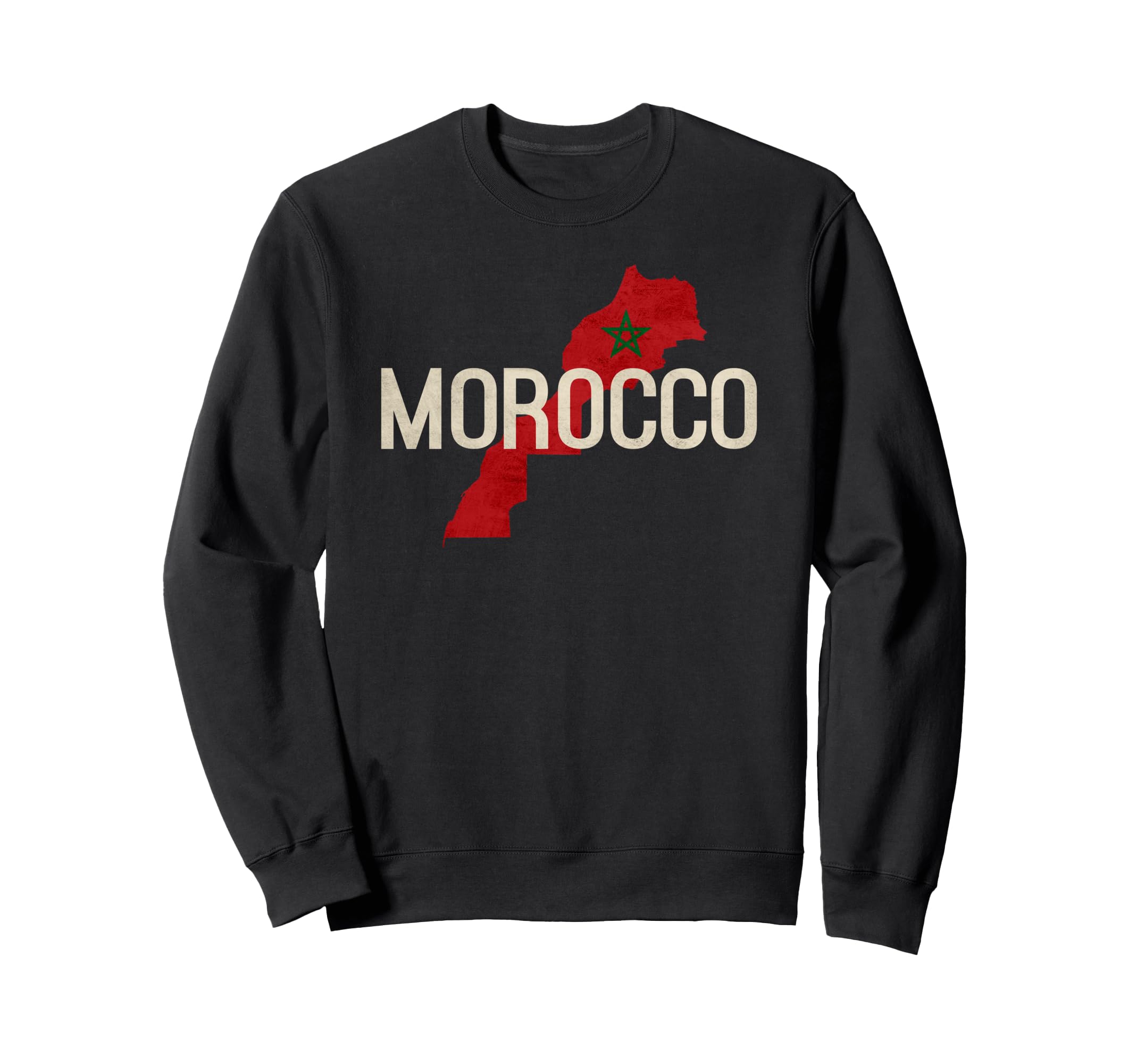 Morocco Flag Colors Country Sweatshirt - Graphic Print for Adults - T-Shirt, Sweatshirt, Hoodie