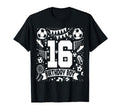 Soccer Birthday 16 Years Football 16Th T-Shirt - Unique Graphic for Adults - T-Shirt, Sweatshirt, Hoodie