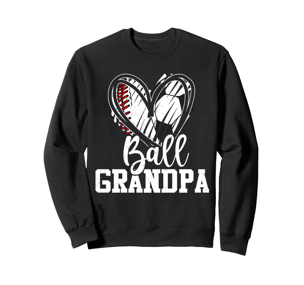 Ball Grandpa Heart Baseball Soccer Sweatshirt - Aesthetic Graphic Unisex - T-Shirt, Sweatshirt, Hoodie