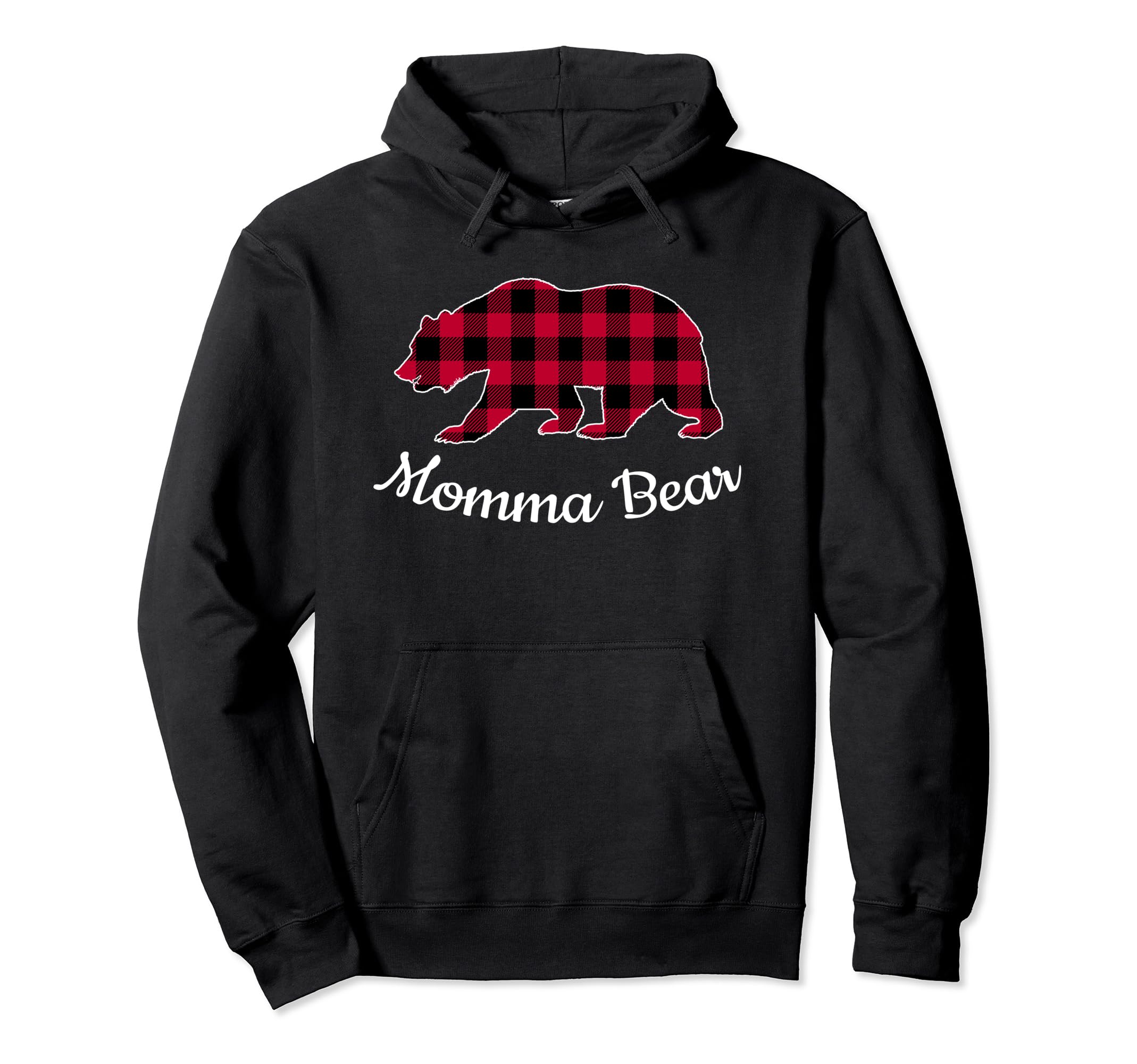 Momma Bear Pajama Red Buffalo Plaid Hoodie - Streetwear Style for Adults - T-Shirt, Sweatshirt, Hoodie