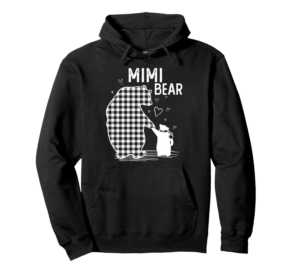 Mimi Bear Pajama Grey Buffalo Plaid Hoodie - Fun Novelty Design Men Women - T-Shirt, Sweatshirt, Hoodie