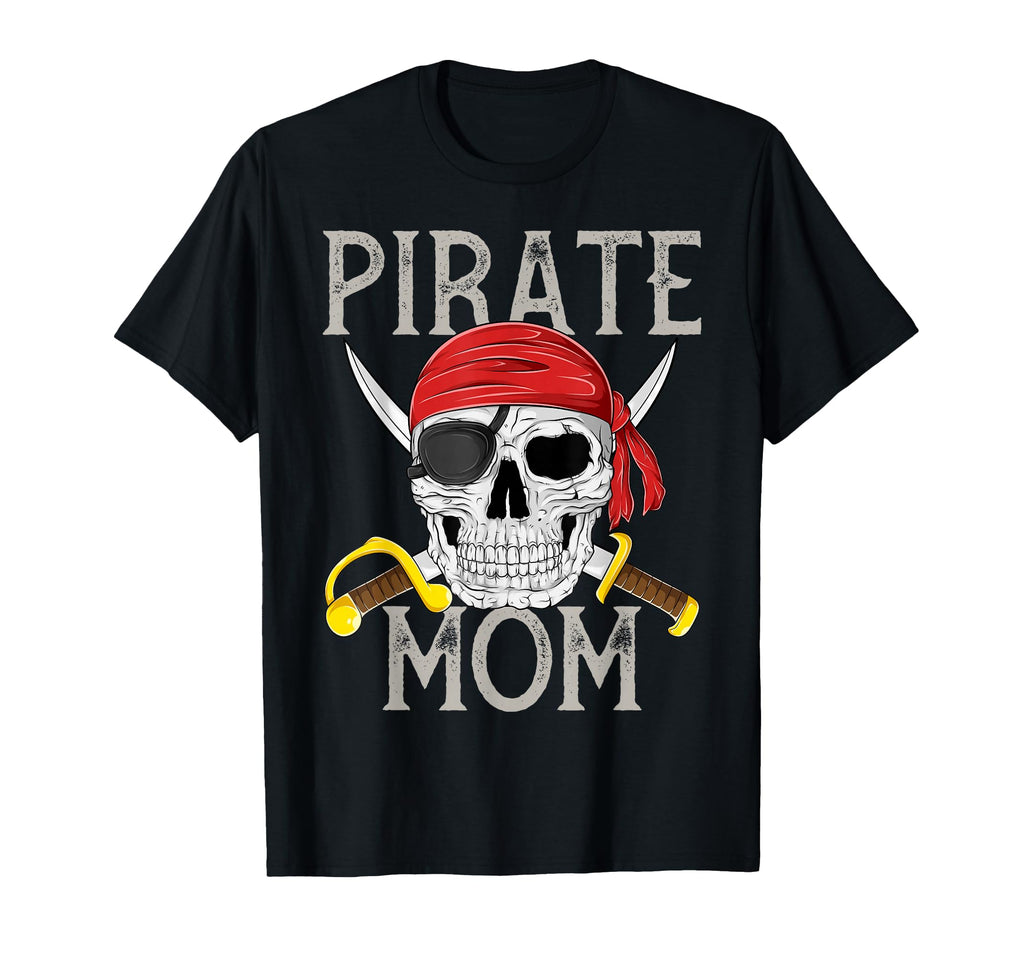 Pirate Mom Jolly Roger Flag Skull T-Shirt - Minimalist Print Men Women - T-Shirt, Sweatshirt, Hoodie