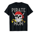 Pirate Mom Jolly Roger Flag Skull T-Shirt - Minimalist Print Men Women - T-Shirt, Sweatshirt, Hoodie