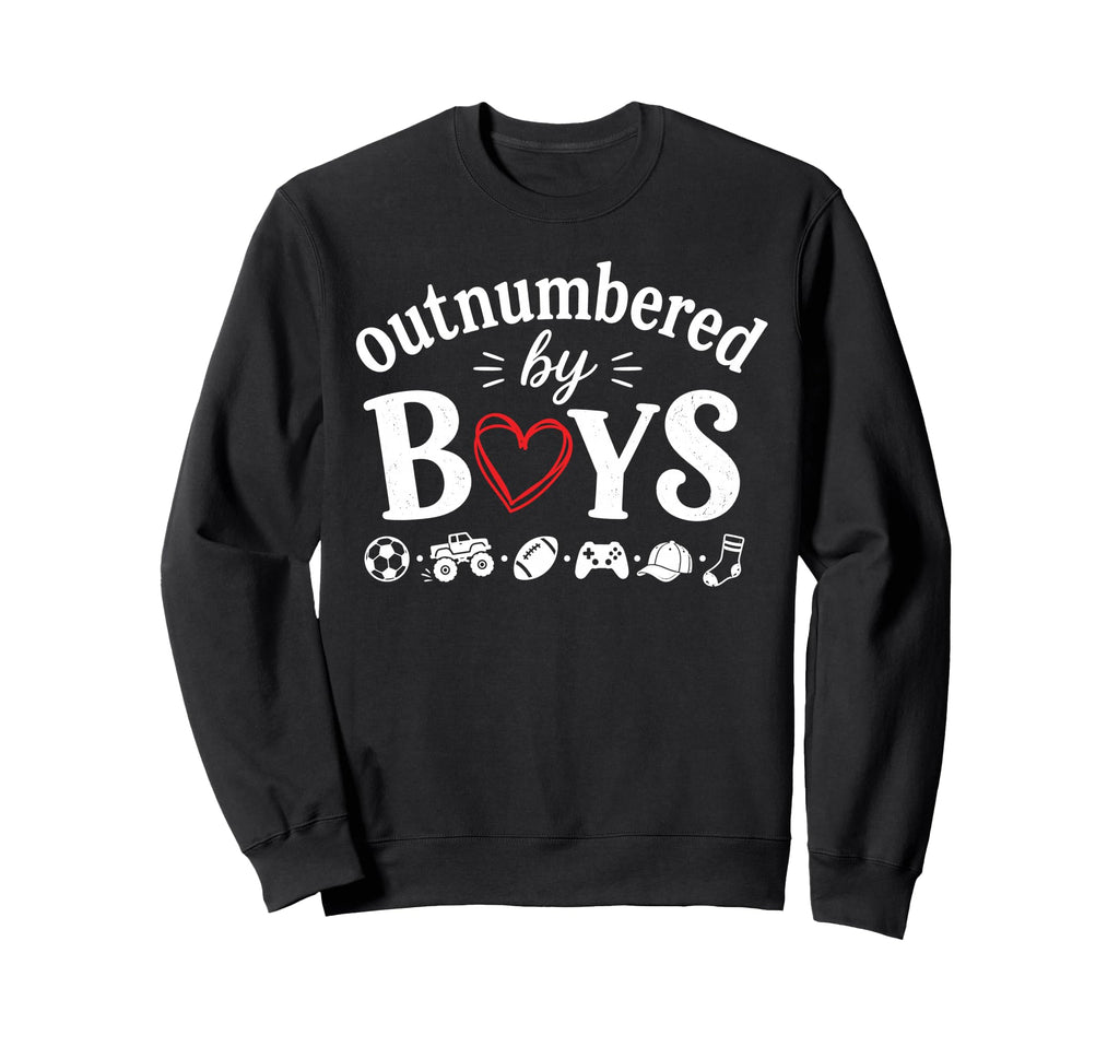 Outnumbered Funny Mom Soccer Family Sweatshirt - Graphic Print for Adults - T-Shirt, Sweatshirt, Hoodie