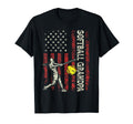 Softball Grandpa Us Flag Gifts Dad T-Shirt - Unique Graphic Unisex - T-Shirt, Sweatshirt, Hoodie