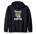 Soccer Aunt Leopard Heart Soccer Fan Hoodie - Trendy Graphic for Adults - T-Shirt, Sweatshirt, Hoodie