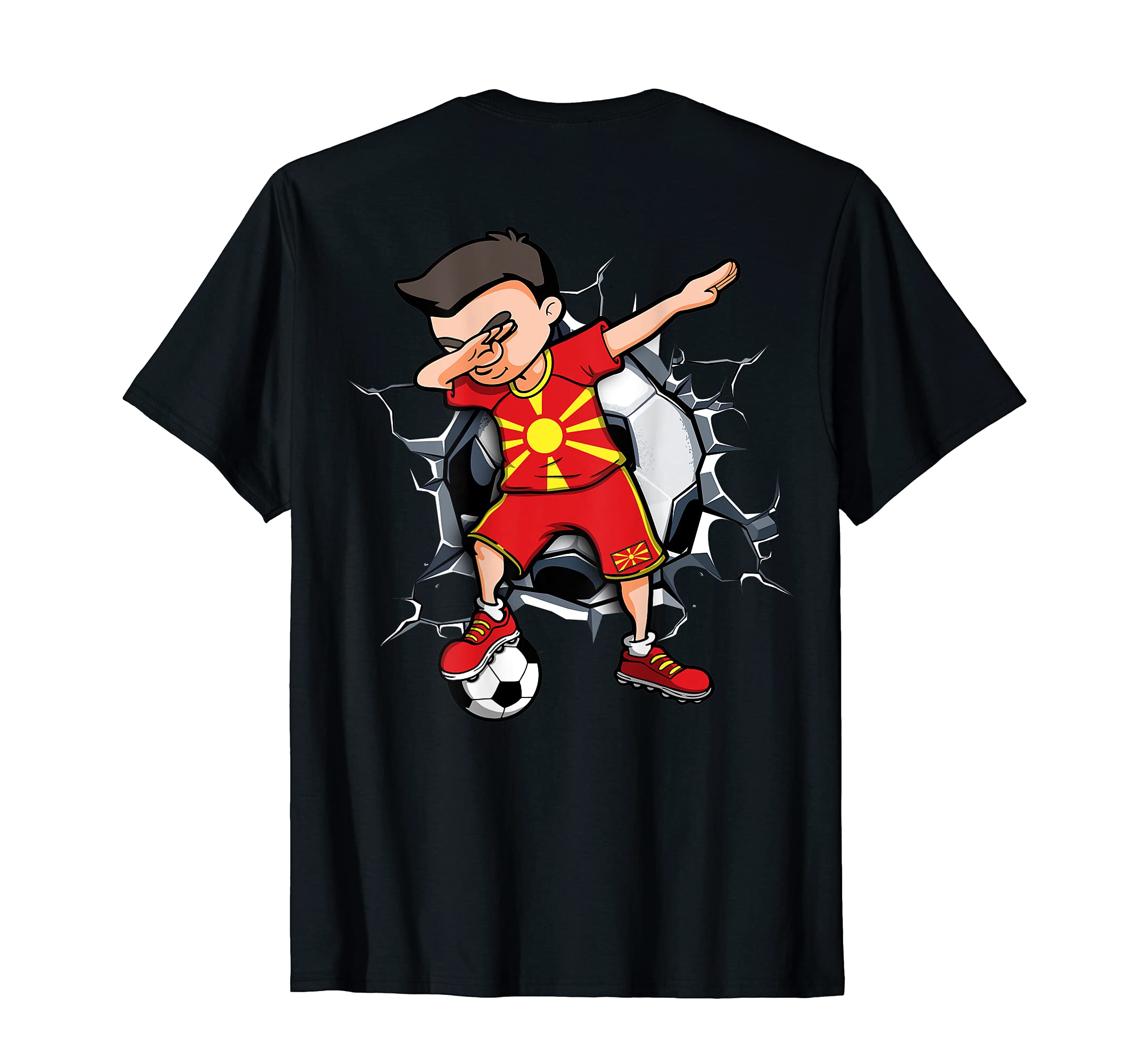 Dabbing Soccer Macedonia Football Fans T-Shirt - Fun Novelty Design Unisex - T-Shirt, Sweatshirt, Hoodie
