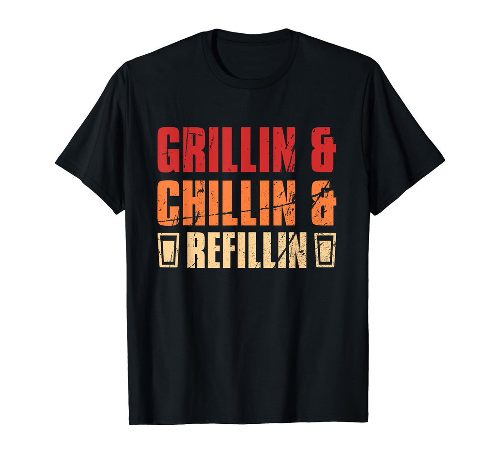 Fathers Day Dads Grillin Chillin T-Shirt - Custom Art Print for Adults - T-Shirt, Sweatshirt, Hoodie