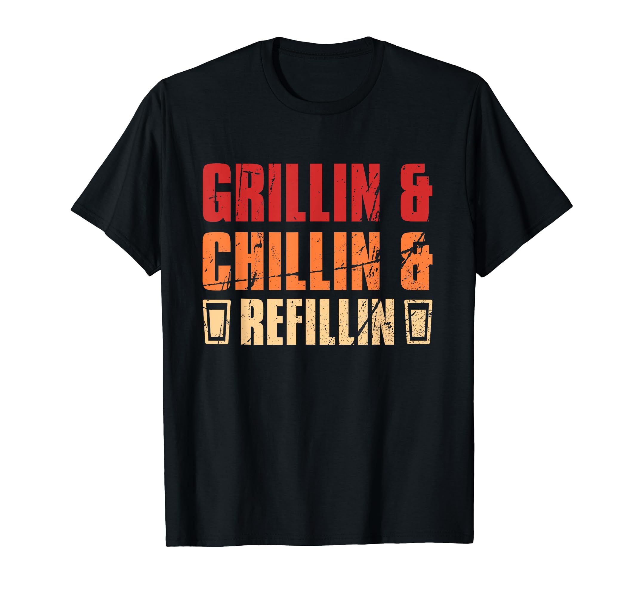 Fathers Day Dads Grillin Chillin T-Shirt - Custom Art Print for Adults - T-Shirt, Sweatshirt, Hoodie