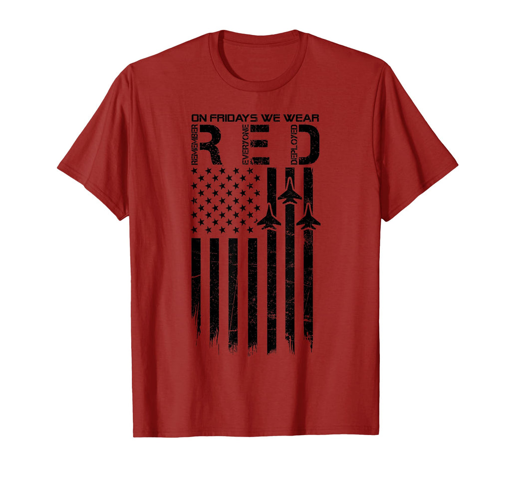 Fridays We Wear Red Distressed Flag Usa T-Shirt - Aesthetic Graphic Unisex - T-Shirt, Sweatshirt, Hoodie