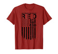 Fridays We Wear Red Distressed Flag Usa T-Shirt - Aesthetic Graphic Unisex - T-Shirt, Sweatshirt, Hoodie