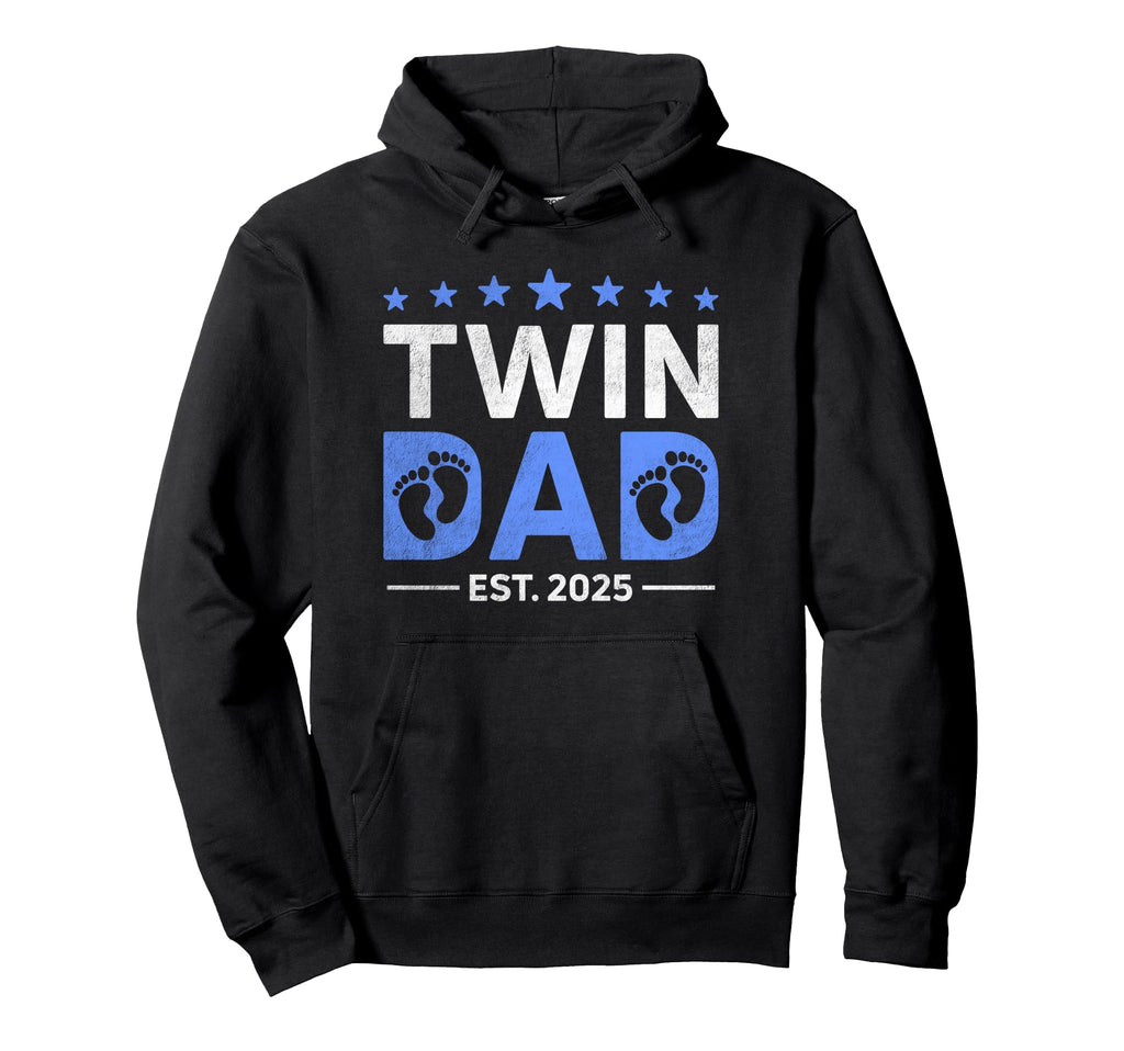 Twin Dad Est 2025 Fathers Day Dad Hoodie - Custom Art Print Men Women - T-Shirt, Sweatshirt, Hoodie