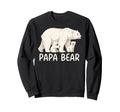 Papa Bear Two Cubs Polar Bear Family Sweatshirt - Graphic Print Unisex - T-Shirt, Sweatshirt, Hoodie