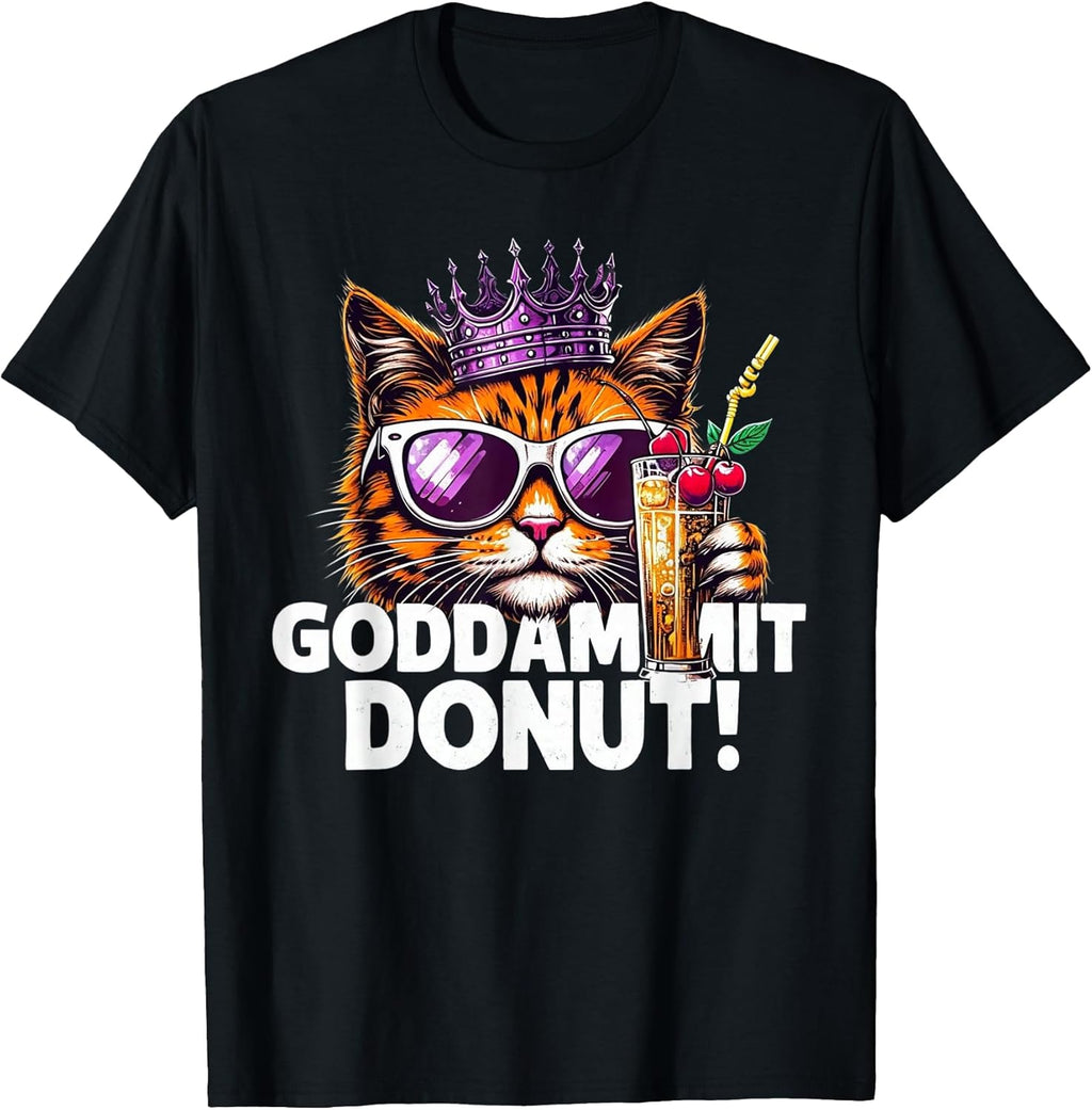 Donut Princess Cat Meme Kawaii Funny Cartoon Style - Adult & Kids T-Shirts, Sweatshirts & Hoodies apparel design preview 1