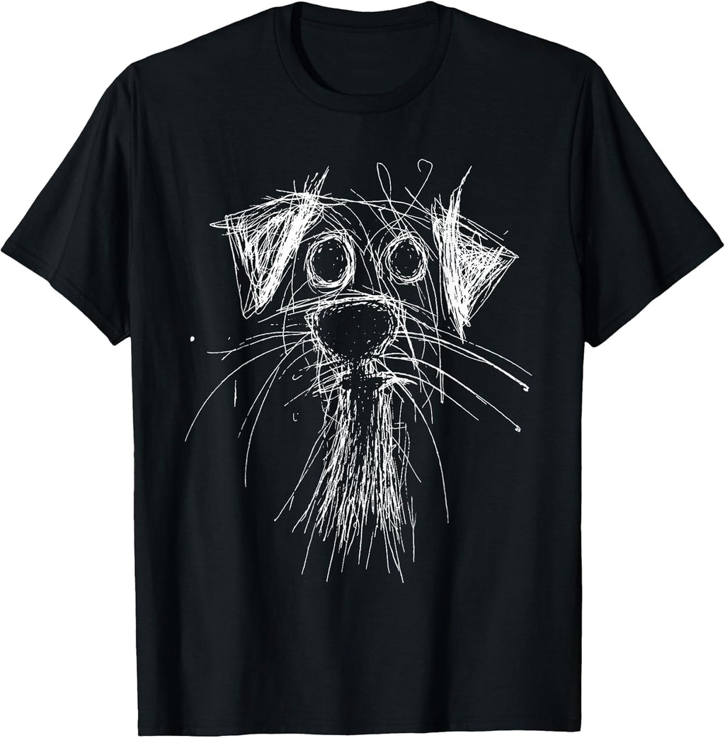 Funny Scribble Puppy Doodle Sketch Minimalist - Adult & Kids T-Shirts, Sweatshirts & Hoodies apparel design preview 1