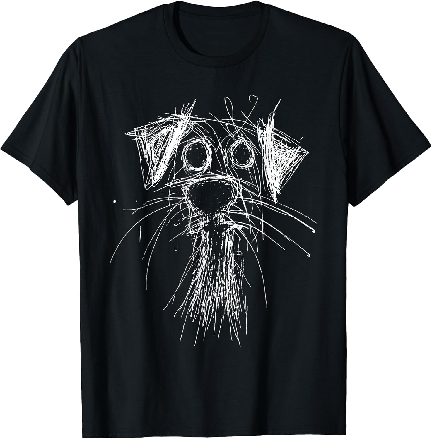 Funny Scribble Puppy Doodle Sketch Minimalist - Adult & Kids T-Shirts, Sweatshirts & Hoodies apparel design preview 1