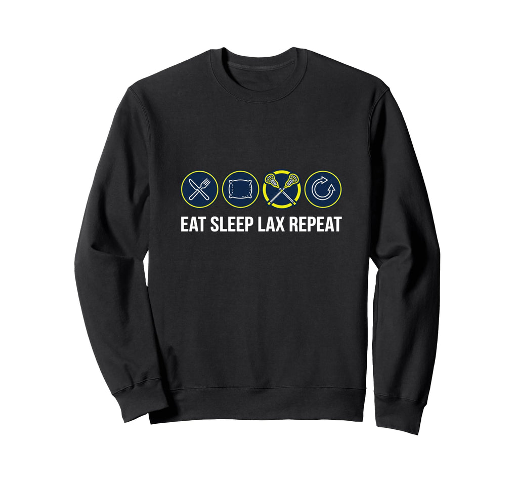 Eat Sleep Lax Repeat Funny Sweatshirt - Minimalist Print Men Women - T-Shirt, Sweatshirt, Hoodie