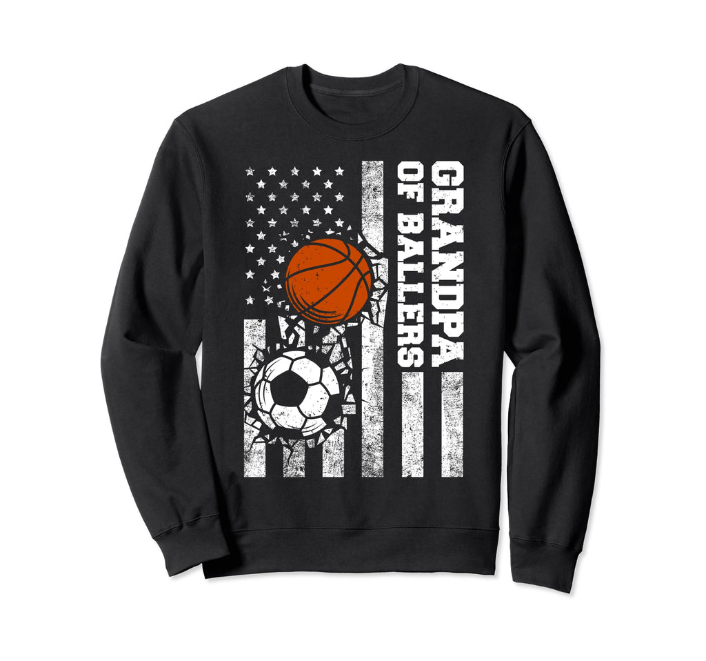 Grandpa Ballers Funny Usa Flag Soccer Sweatshirt - Custom Art Print Unisex - T-Shirt, Sweatshirt, Hoodie