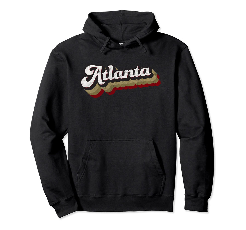 Atlanta Soccer Distressed Baseball Script Hoodie - Graphic Print Men Women - T-Shirt, Sweatshirt, Hoodie