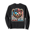 Papa Bear Funny Fathers Day Usa Sweatshirt - Aesthetic Graphic for Adults - T-Shirt, Sweatshirt, Hoodie