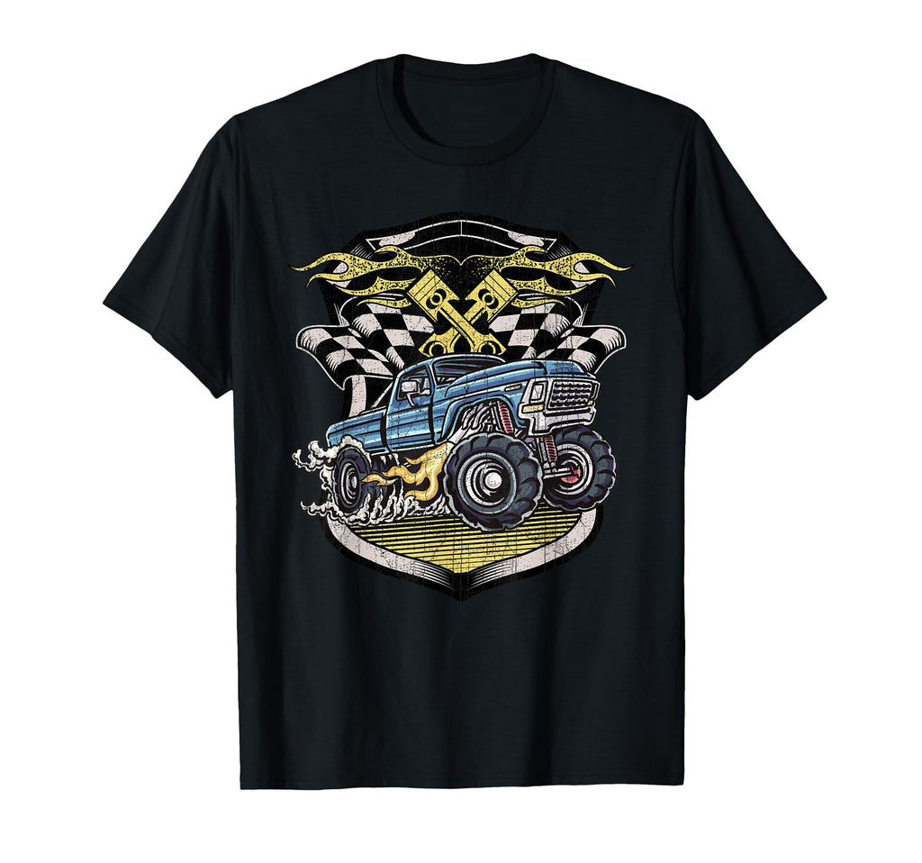 Monster Truck Distressed Monster Truck T-Shirt - Novelty Apparel for Adults - T-Shirt, Sweatshirt, Hoodie